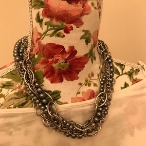 Necklace- silver grey